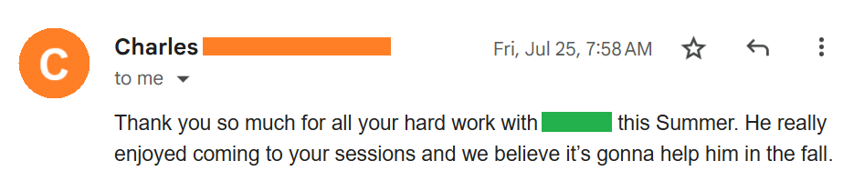 Dawn emailed us to tell us about how confident her student feels about the upcoming final exam. 
